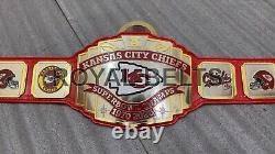 Titre du championnat du Super Bowl des Kansas City Chiefs Ceinture NFL taille adulte en laiton de 2 mm