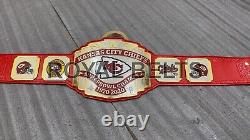 Titre du championnat du Super Bowl des Kansas City Chiefs Ceinture NFL taille adulte en laiton de 2 mm