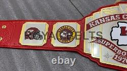 Titre du championnat du Super Bowl des Kansas City Chiefs Ceinture NFL taille adulte en laiton de 2 mm