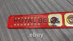 Titre du championnat du Super Bowl des Kansas City Chiefs Ceinture NFL taille adulte en laiton de 2 mm