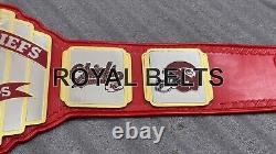 Titre du championnat du Super Bowl des Kansas City Chiefs Ceinture NFL taille adulte en laiton de 2 mm