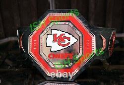 Titre en français: Ceinture en cuir avec le titre de champion du Super Bowl des Kansas City Chiefs, taille adulte 2mm