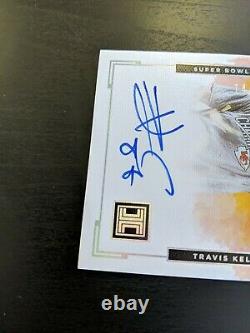 Travis Kelce 2020 Impeccable Super Bowl Champions Auto 4/35 On Card Chiefs