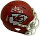 Travis Kelce Autographié Kansas City Chiefs Super Bowl 54 Liv Mini Casque Coa