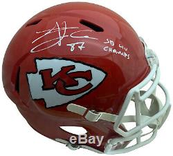 Travis Kelce Chefs Autographiés Super Bowl 54 LIV Full Size Helmet Jsa