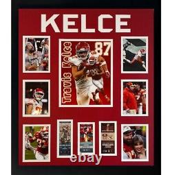Travis Kelce Chiefs Collage Photo Encadrée Billets de Super Bowl Reproduction Taylor Swift
