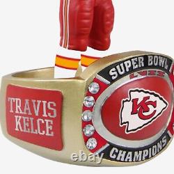 Travis Kelce, KC Chiefs, Champions du Super Bowl LVII, Bague Bighead Bobble, NOUVELLE BOÎTE FOCO