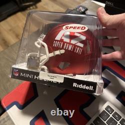 Travis Kelce Kansas City Chiefs Casque Mini Speed Auto Super Bowl LVII Beckett