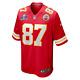 Travis Kelce Kansas City Chiefs Maillot De Jeu Nike Super Bowl Lviii Avec Patch Rouge