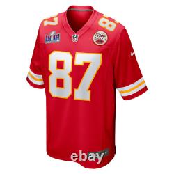 Travis Kelce Kansas City Chiefs Maillot de jeu Nike Super Bowl LVIII avec patch rouge