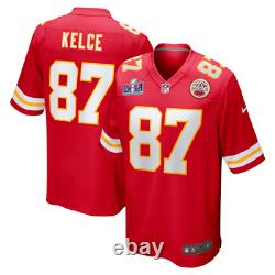 Travis Kelce Kansas City Chiefs Maillot de jeu Nike Super Bowl LVIII avec patch rouge