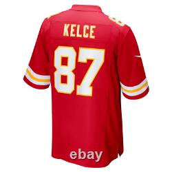 Travis Kelce Kansas City Chiefs Maillot de jeu Nike Super Bowl LVIII avec patch rouge