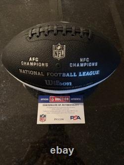 Travis Kelce Kansas City Chiefs ballon Super Bowl 59 signé MULTI Carson Wentz