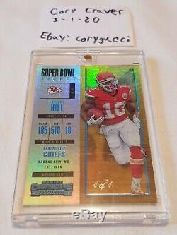 Tyreek Hill 2017 Contenders Super Bowl Ticket 1/1! Chefs Super Bowl Champ Wr