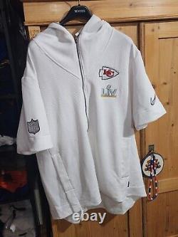 Veste à capuche à manches courtes à fermeture éclair intégrale Nike Super Bowl 54 des Chiefs de Kansas City, neuve sans étiquette, taille 3XL