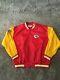 Veste De Démarrage En Satin Rétro Vintage Kansas City Chiefs Taille X-large En Excellent état