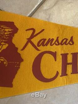 Vintage 1960 Kansas City Chiefs Afl Champions Full Size Fanion Super Bowl NFL