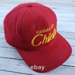 Vintage Années 1980 Kansas City Chiefs Sports Spécialités Wool Snapback Hat