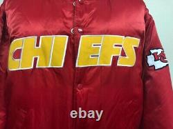 Vintage Kansas City Chiefs Satin Entrée Veste Taille Large Looks Unworn