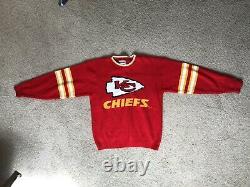 Vintage Rare 80s 90s NFL Kansas City Chiefs Rare Patrick Mahomes Sweater Chemise L