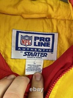 Vintage Starter Kansas City Chiefs NFL Veste De Football Pullover Puffer Coat Vtg