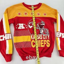 Vtg Kansas City Chiefs NFL Football Sweatshirt Red Gold. Petites