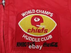 Vtg NFL Kansas City Cheifs Veste 1969 Superbowl Coca-cola World Champ Kmbc Kid