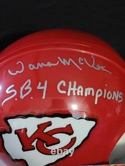 Warren McVea RARE KC Chiefs 1969 Super Bowl IV Champion Mini Casque Autographié