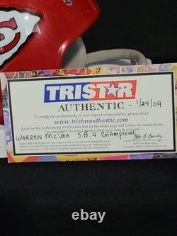 Warren McVea RARE KC Chiefs 1969 Super Bowl IV Champion Mini Casque Autographié