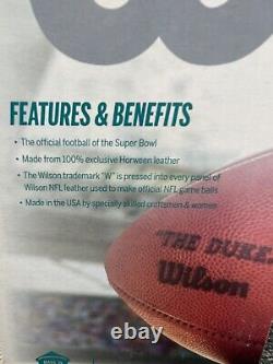 Wilson. Super Bowl LIV Miami. Le ballon de jeu officiel Duke des Chiefs 49ers.